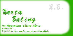 marta baling business card